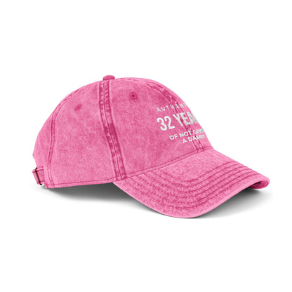 Embroidered '32 Years of Not Giving a Damn' Vintage Cap