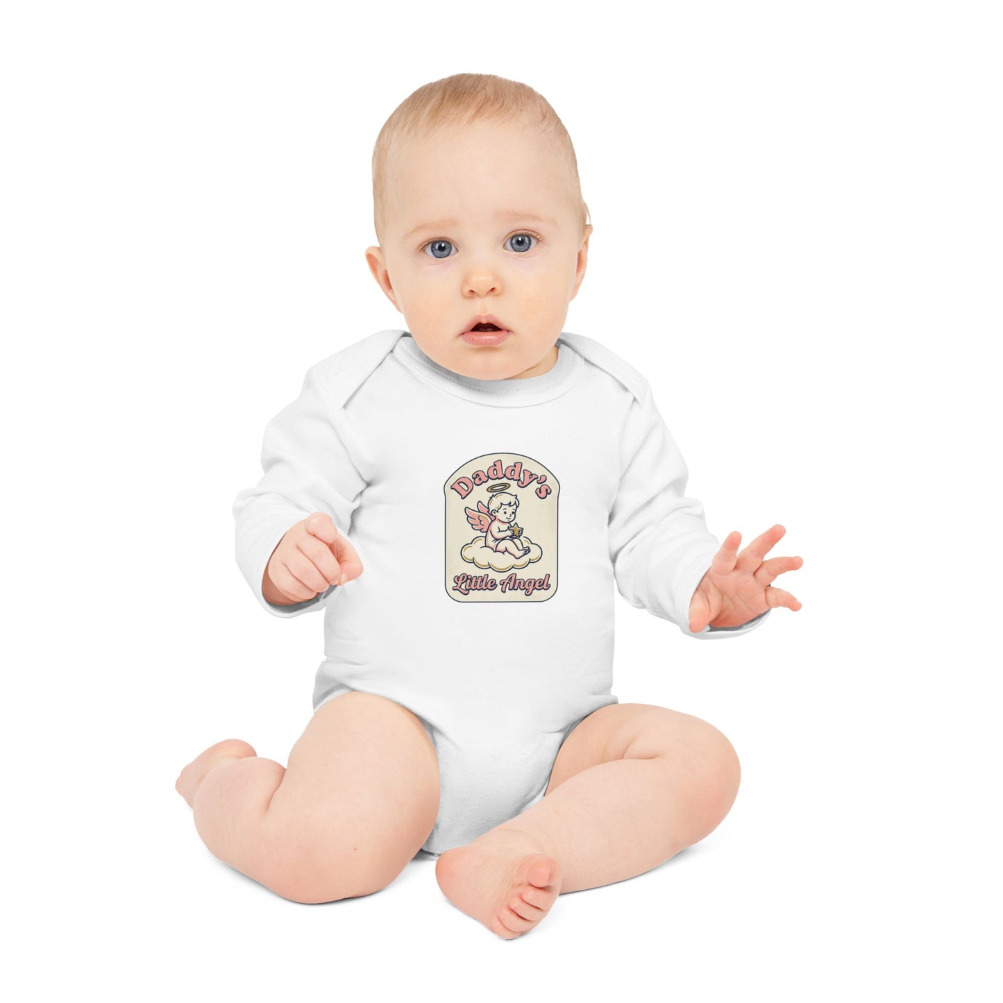Baby Bodysuit — "Daddy's Little Angel" Vintage Angel Graphic