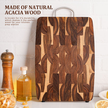 Geometrische Houten Snijplank - Design Keuken Snijplank met Rasterpatroon