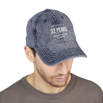 Embroidered '32 Years of Not Giving a Damn' Vintage Cap