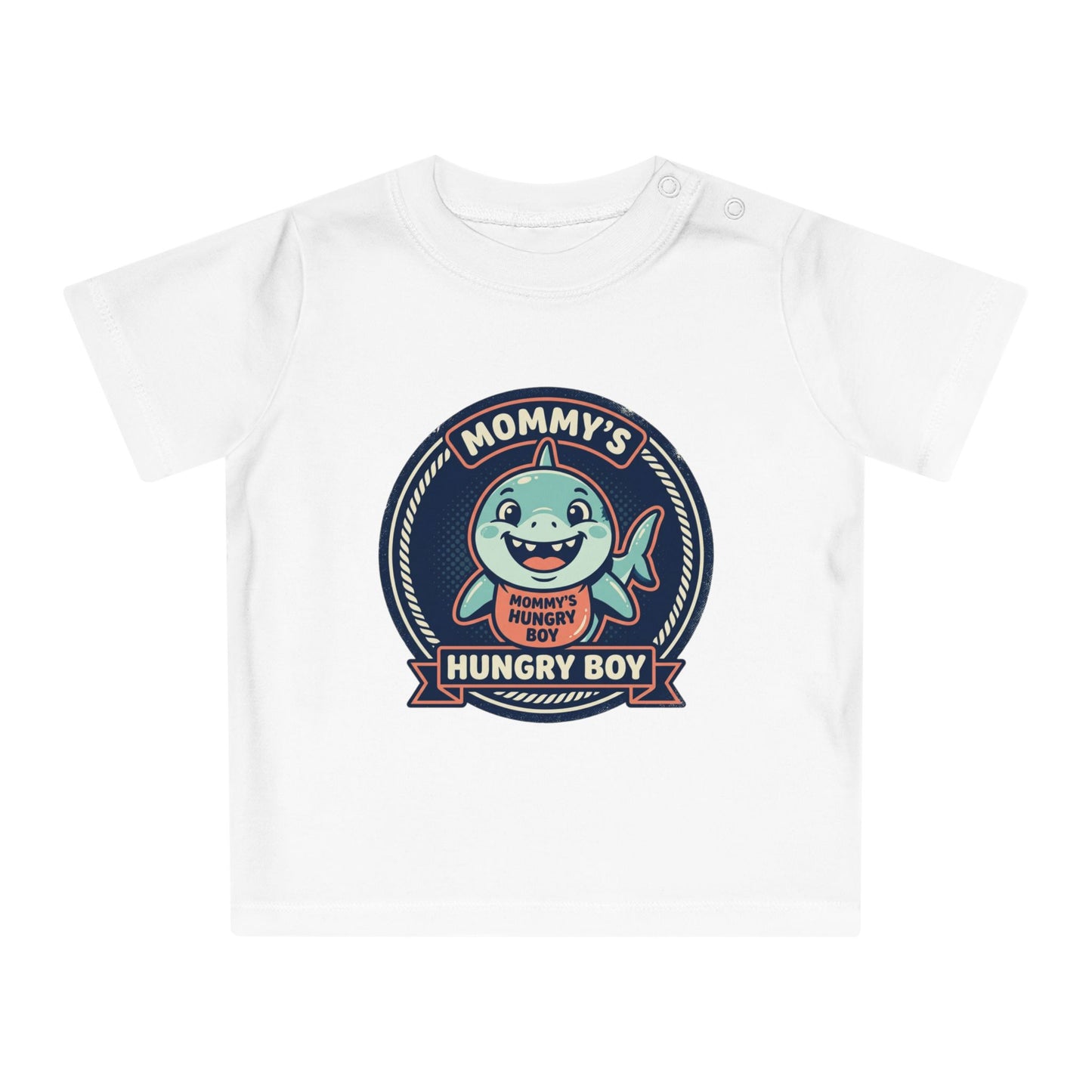 Mommy’s Hungry Boy Baby T-Shirt – Cute Shark Infant Tee