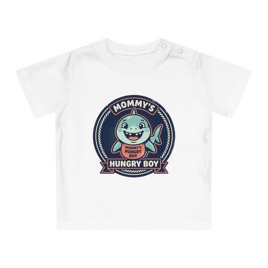 Mommy’s Hungry Boy Baby T-Shirt – Cute Shark Infant Tee