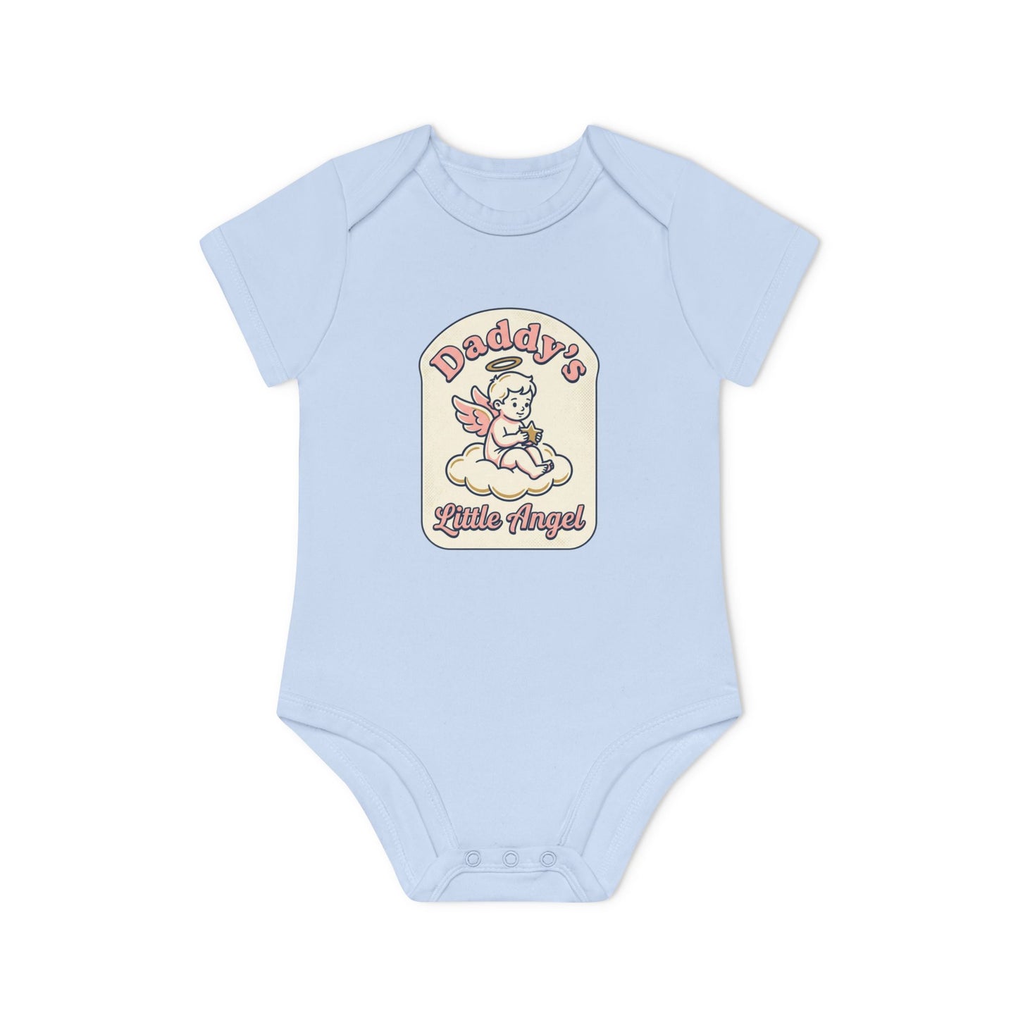 Daddy's Little Angel Baby Bodysuit - Organic Short Sleeve Infant Onesie