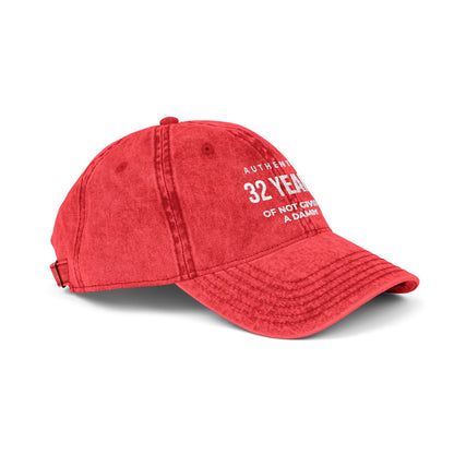 Embroidered '32 Years of Not Giving a Damn' Vintage Cap