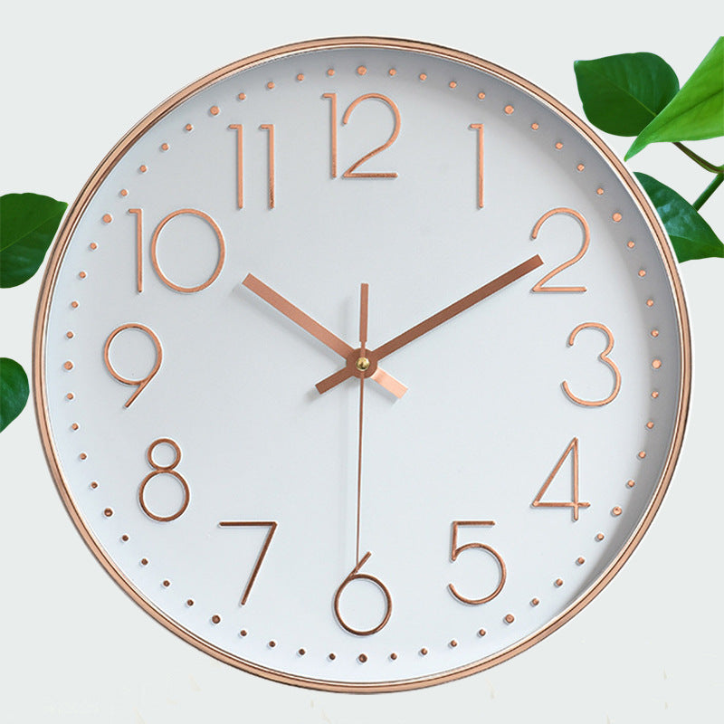 3D Wall Clock Living Room - Modern Round Clock 20cm with Quartz Movement