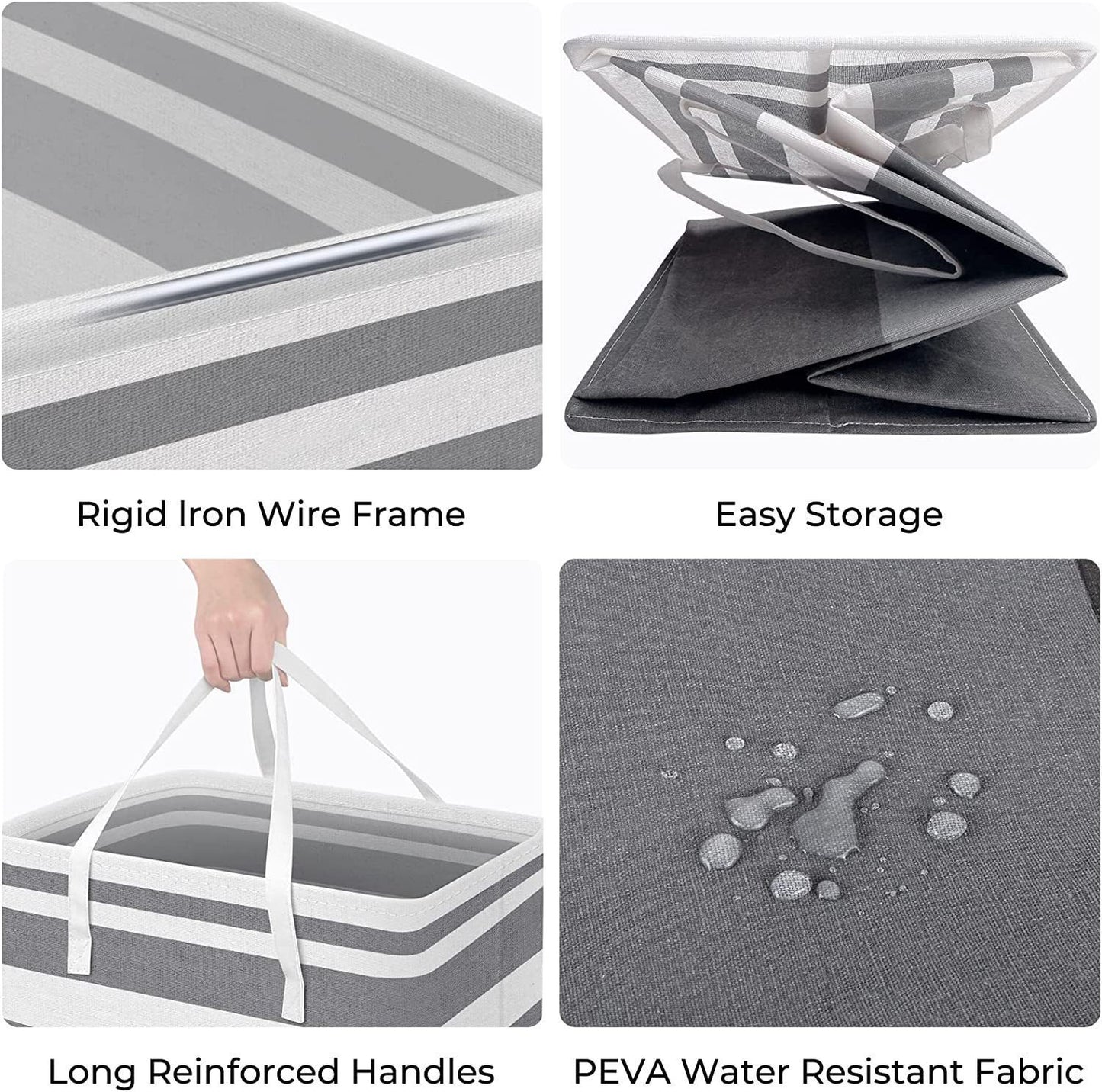 Foldable Laundry Basket Cotton - Modern Large Capacity Storage Basket