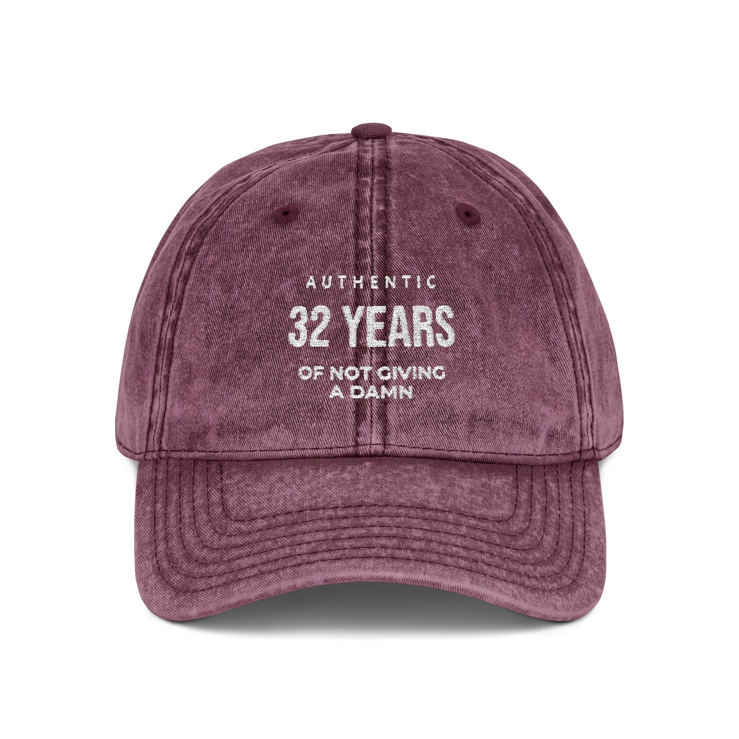 Embroidered '32 Years of Not Giving a Damn' Vintage Cap