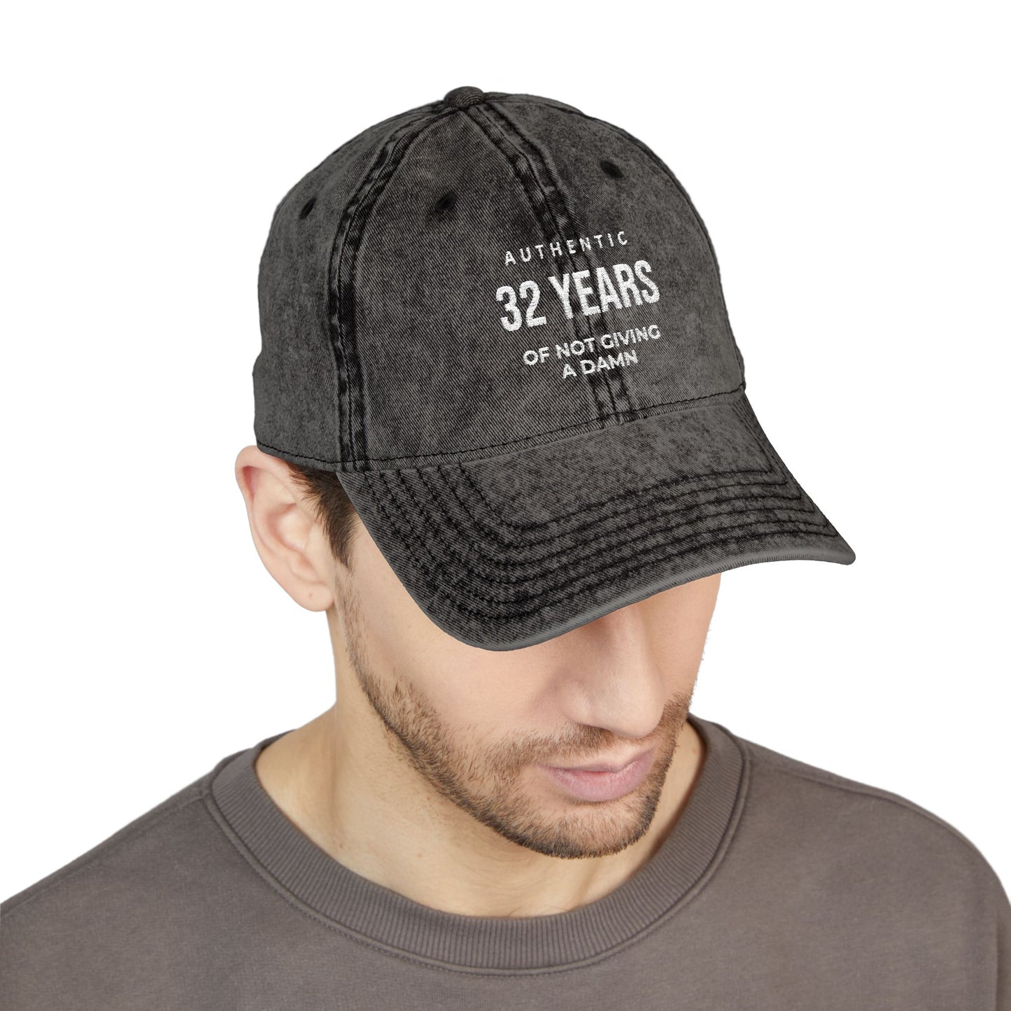 Embroidered '32 Years of Not Giving a Damn' Vintage Cap