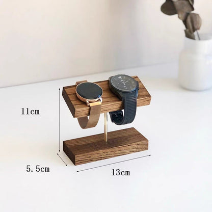 Luxe Houten Sieraden Standaard - Walnoothout Display voor Horloges & Armbanden
