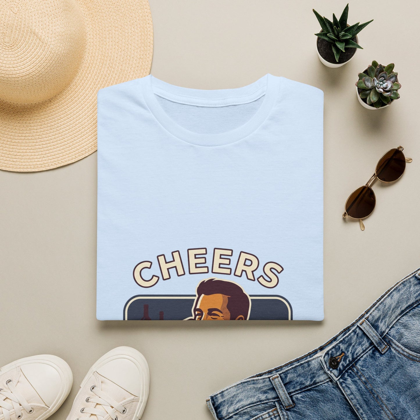 Cheers T-Shirt — Vintage Man Raising Glass "Savor the Moment" Graphic Tee