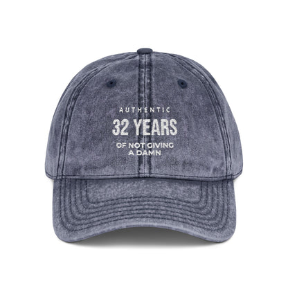 Embroidered '32 Years of Not Giving a Damn' Vintage Cap