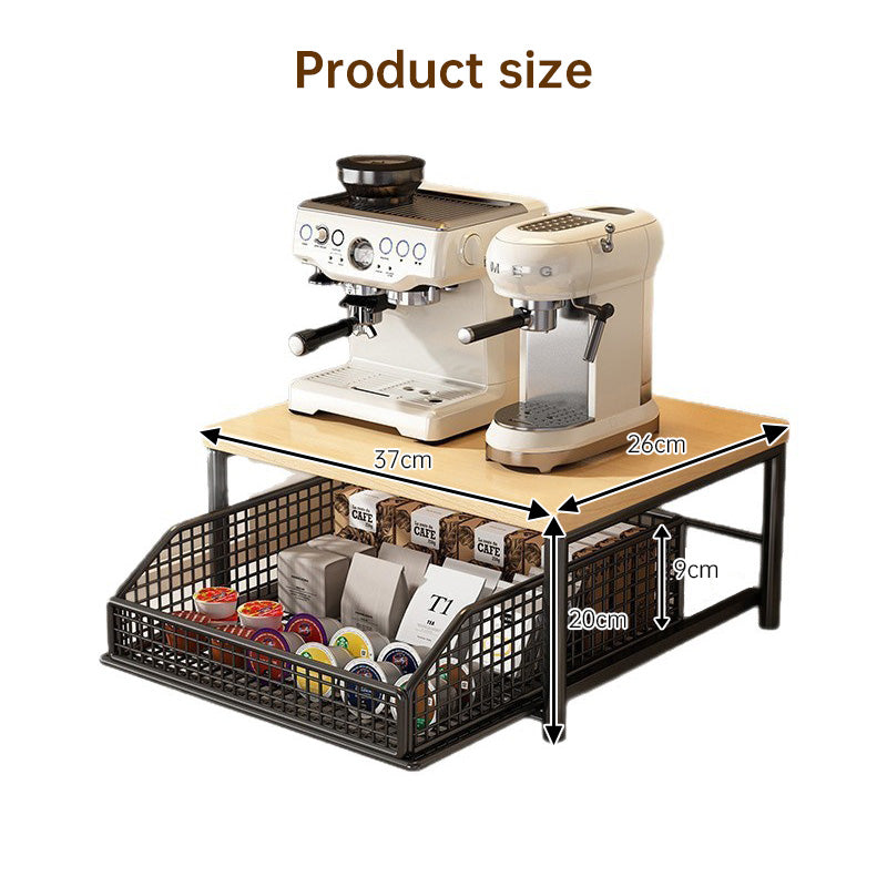 Magnetronrek Hout en Metaal - Aanrechtrek met Lade voor Keukenapparaten