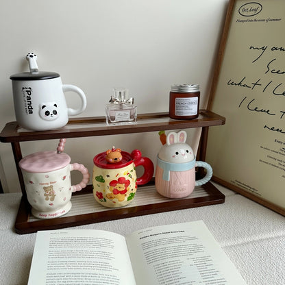 Bamboe Organizer 2 Lagen - Bureau Opbergrek met Acryl Basis