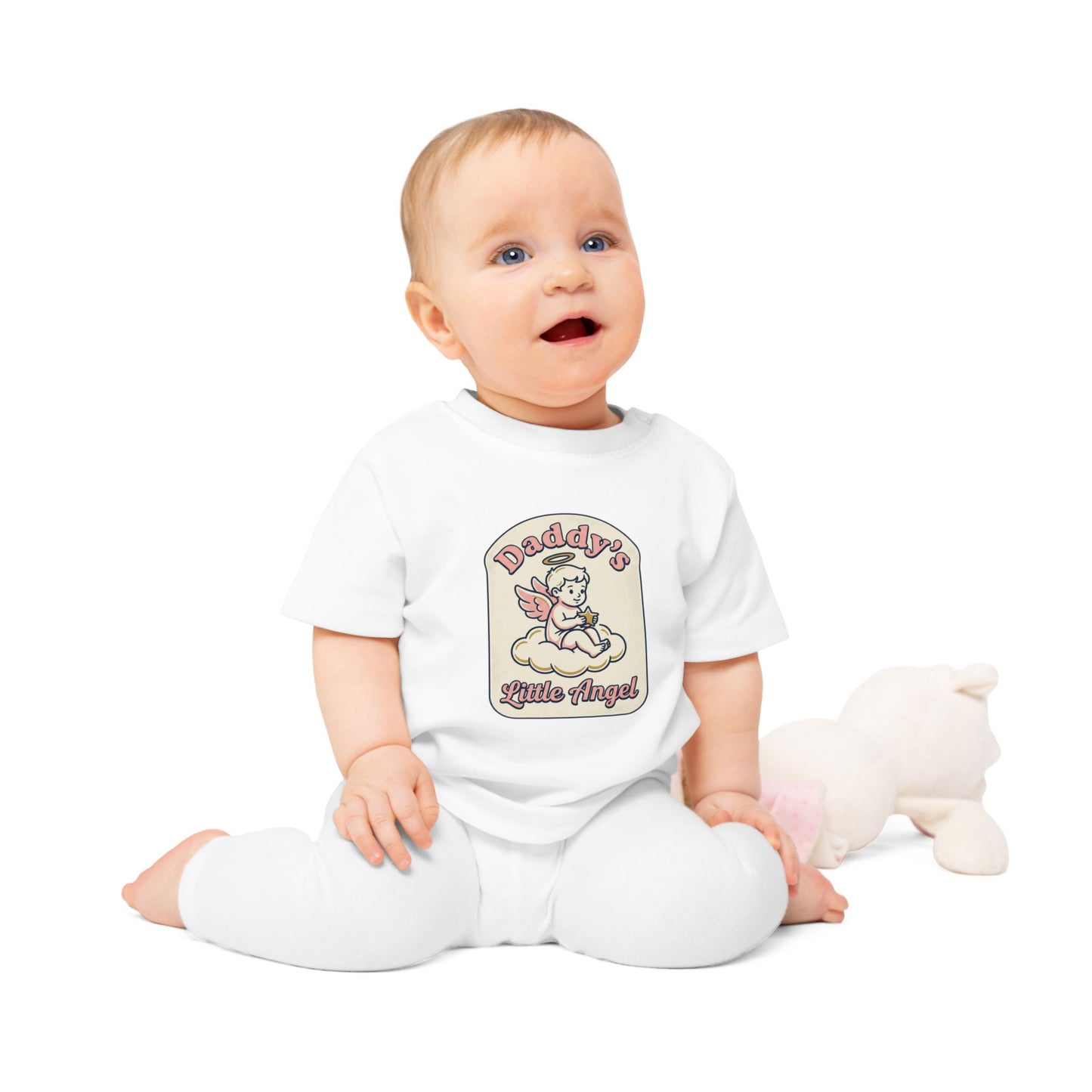 Baby T-Shirt — "Daddy's Little Angel" Cute Vintage Angel Graphic