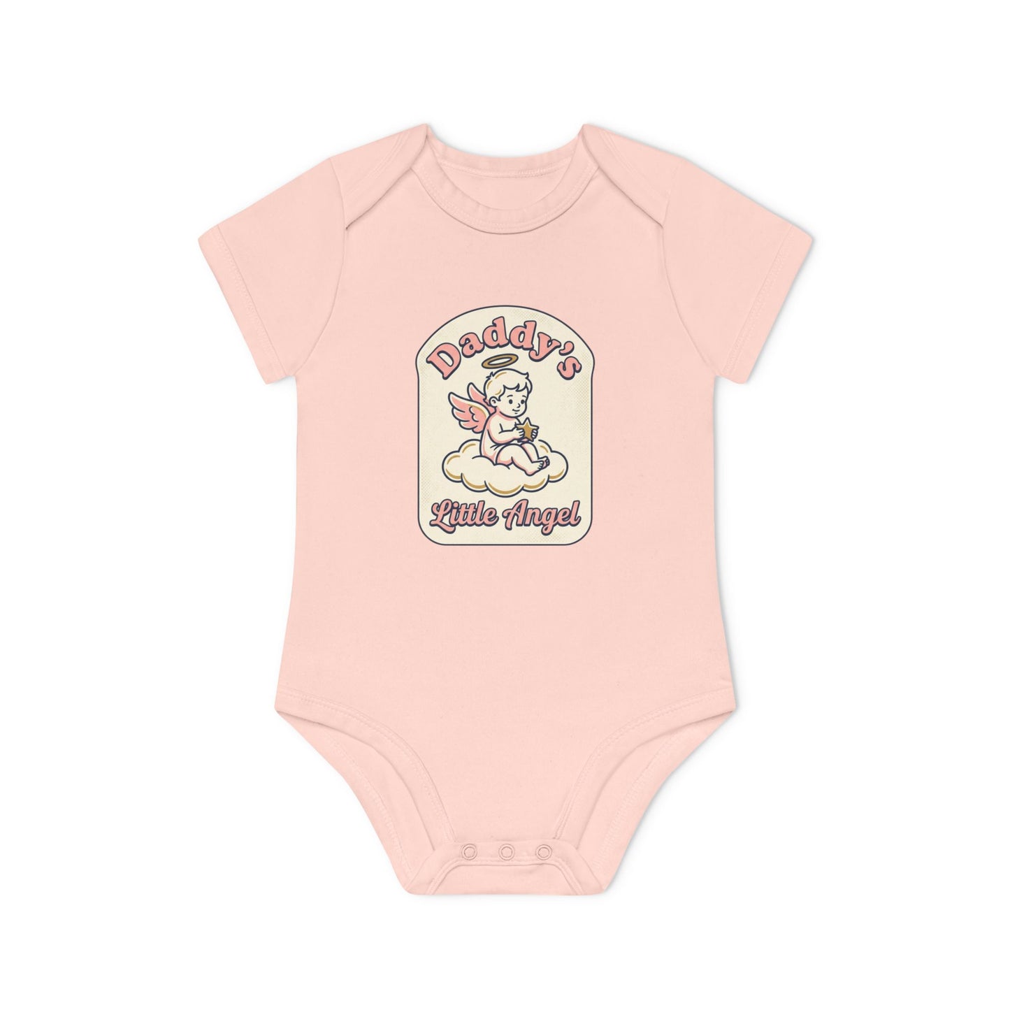 Daddy's Little Angel Baby Bodysuit - Organic Short Sleeve Infant Onesie