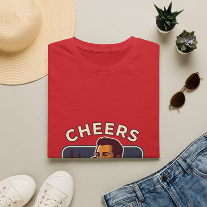 Cheers T-Shirt — Vintage Man Raising Glass "Savor the Moment" Graphic Tee