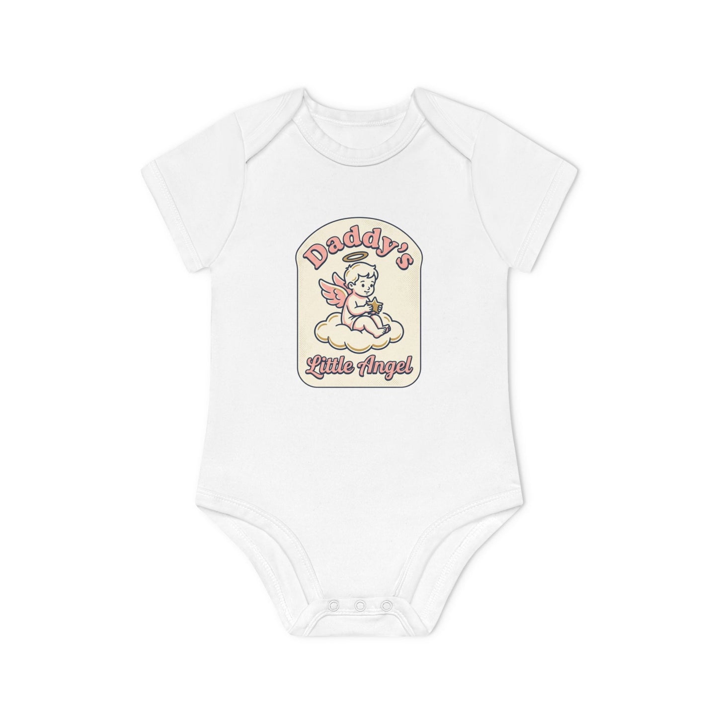 Daddy's Little Angel Baby Bodysuit - Organic Short Sleeve Infant Onesie