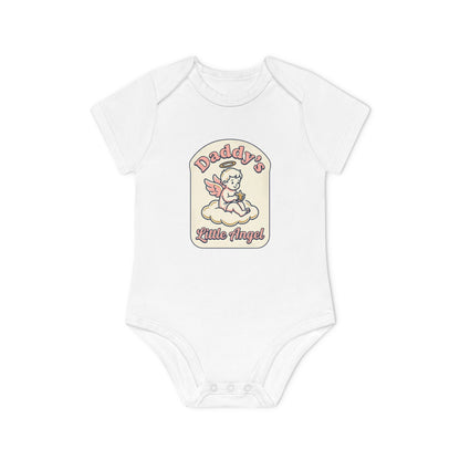 Daddy's Little Angel Baby Bodysuit - Organic Short Sleeve Infant Onesie