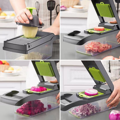 Multifunctionele Groentesnijder Set - Professionele Keuken Dicer & Rasp