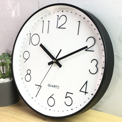 3D Wall Clock Living Room - Modern Round Clock 20cm with Quartz Movement