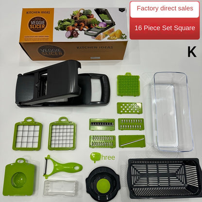 Multifunctionele Groentesnijder Set - Professionele Keuken Dicer & Rasp