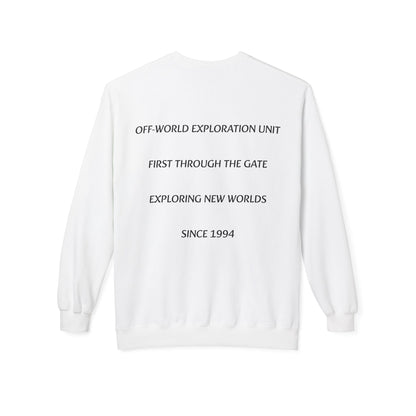 Off-World Exploration Unit Sweatshirt | Sci-Fi Crewneck | Space Explorer Sweater | First Through The Gate | Gift for Science Fiction Fans