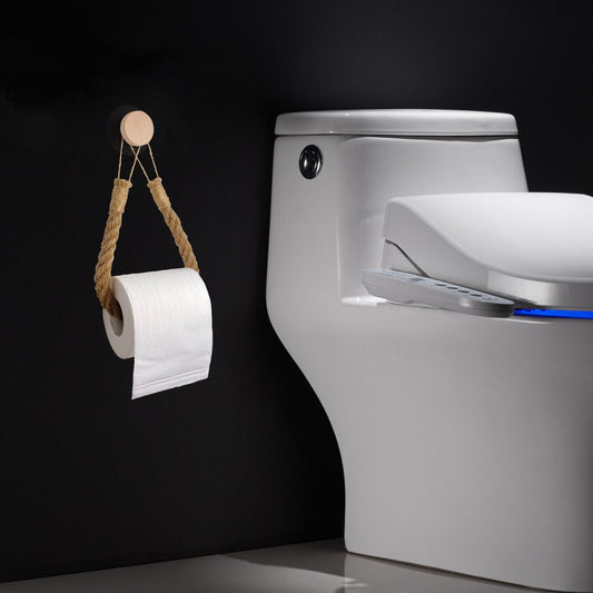 Towel Holder with Hemp Rope - Self-Adhesive No Drilling | Toilet Roll Holder Bathroom