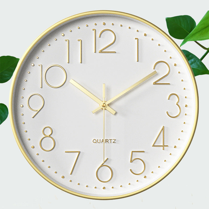 3D Wall Clock Living Room - Modern Round Clock 20cm with Quartz Movement