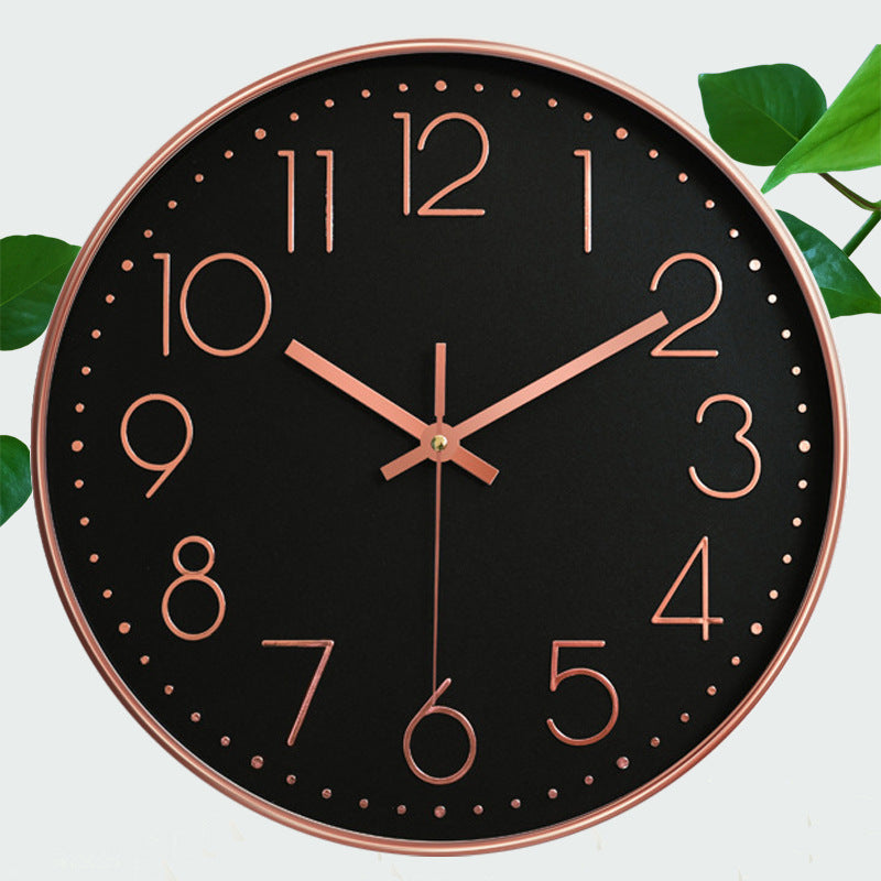 3D Wall Clock Living Room - Modern Round Clock 20cm with Quartz Movement