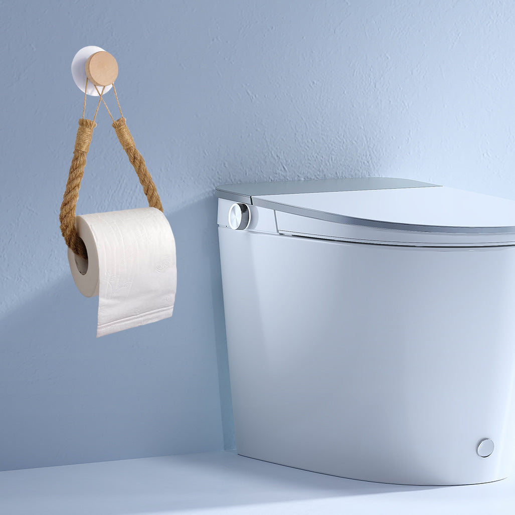 Towel Holder with Hemp Rope - Self-Adhesive No Drilling | Toilet Roll Holder Bathroom