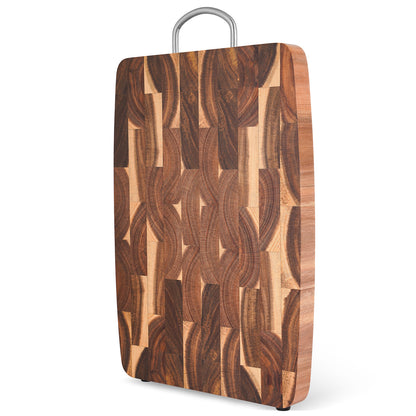 Geometrische Houten Snijplank - Design Keuken Snijplank met Rasterpatroon