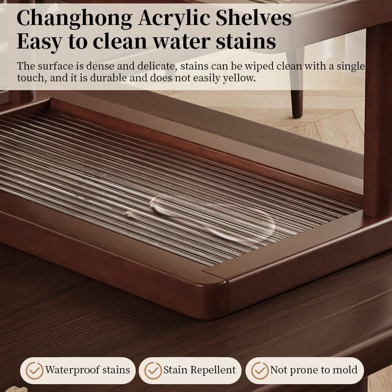 Bamboe Organizer 2 Lagen - Bureau Opbergrek met Acryl Basis