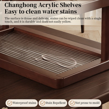 Bamboe Organizer 2 Lagen - Bureau Opbergrek met Acryl Basis