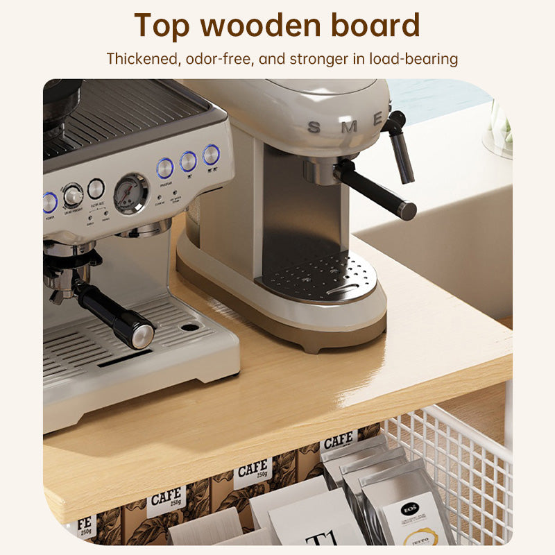 Magnetronrek Hout en Metaal - Aanrechtrek met Lade voor Keukenapparaten