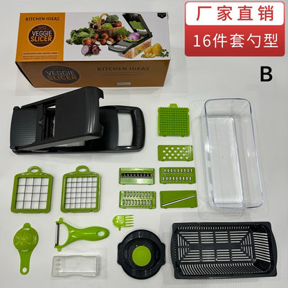 Multifunctionele Groentesnijder Set - Professionele Keuken Dicer & Rasp
