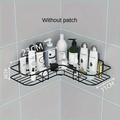 Bathroom Storage Rack Toilet Washroom Wall-Mounted Hole-Free Multi-Functional Iron Mesh Long Strip Organizer 