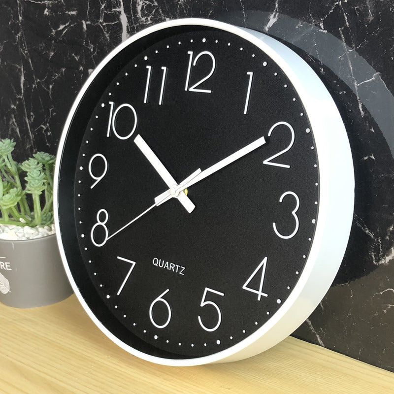3D Wall Clock Living Room - Modern Round Clock 20cm with Quartz Movement