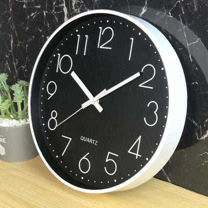 3D Wall Clock Living Room - Modern Round Clock 20cm with Quartz Movement