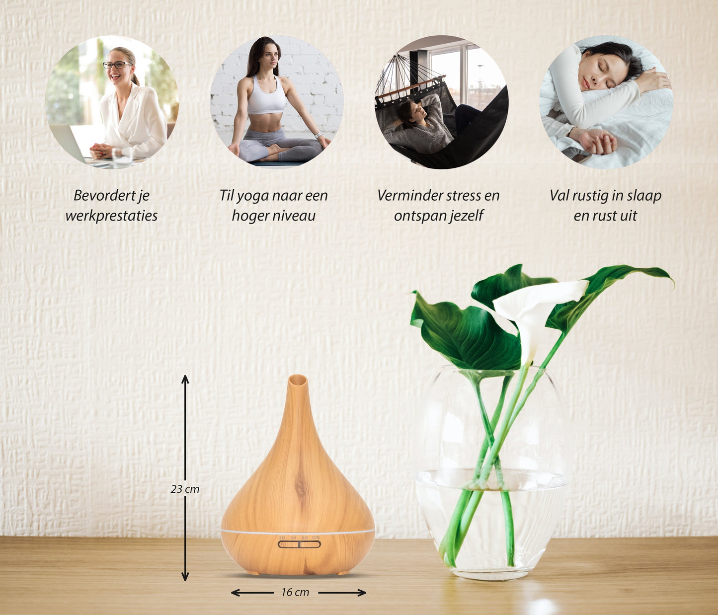 Lotus Pro - Licht Hout - Aroma Diffuser