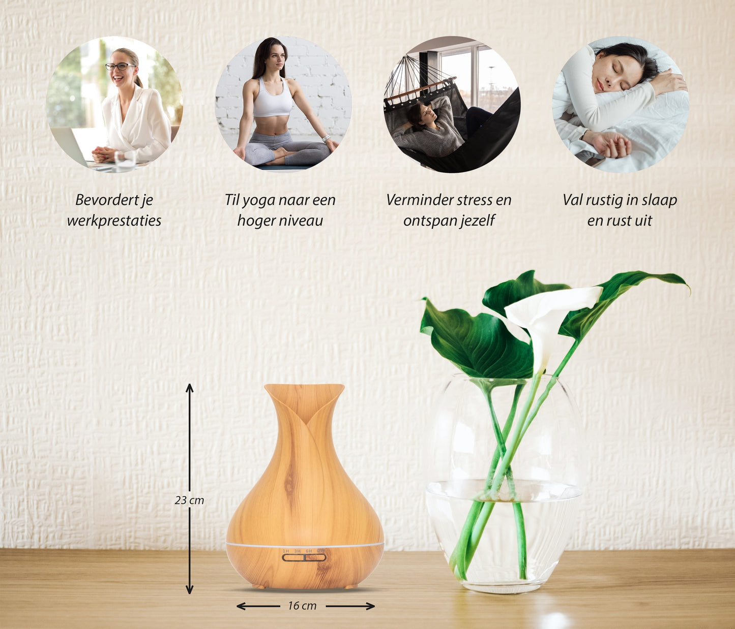 Vitality Pro - Licht hout - Aroma Diffuser