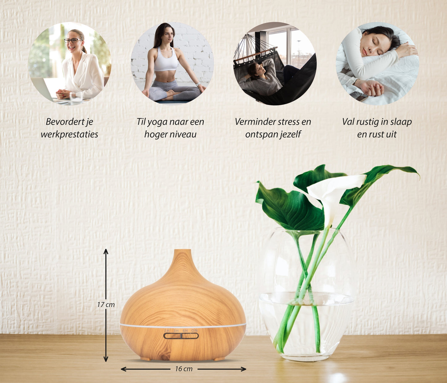 Essential Pro - Licht Hout - Aroma Diffuser