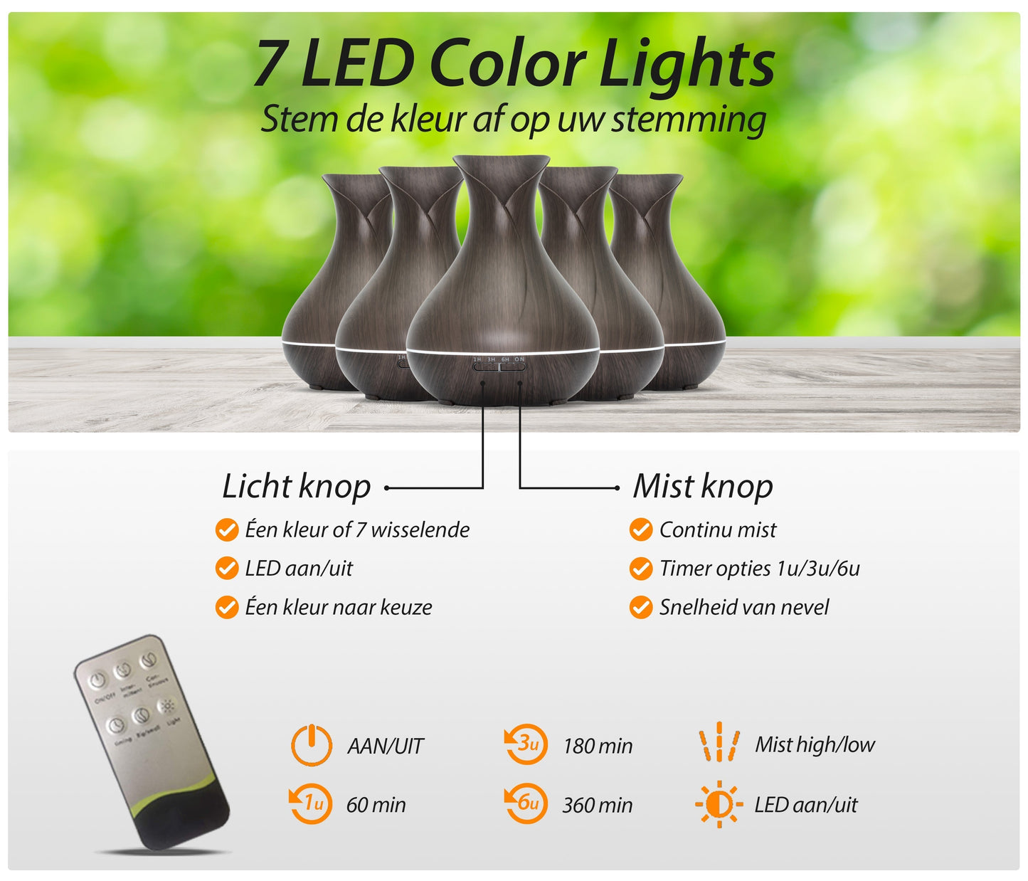 Vitality Pro - Donker Hout - Aroma Diffuser