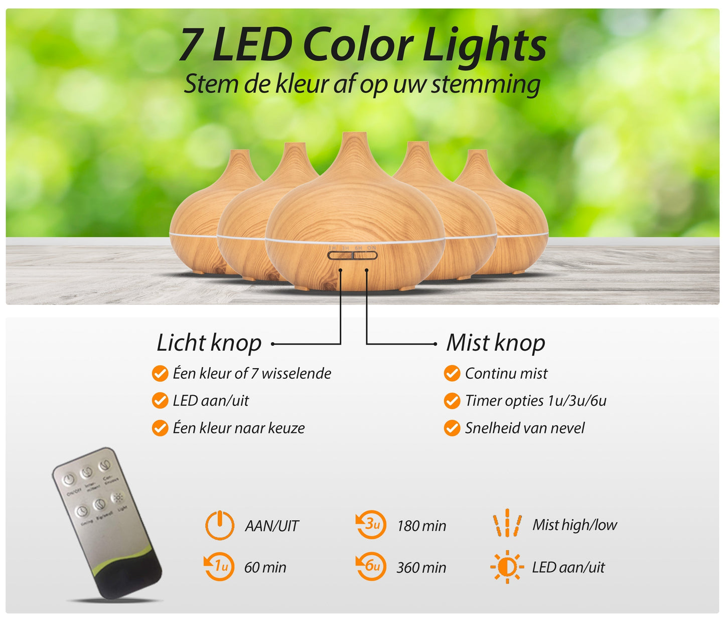 Essential Pro - Licht Hout - Aroma Diffuser