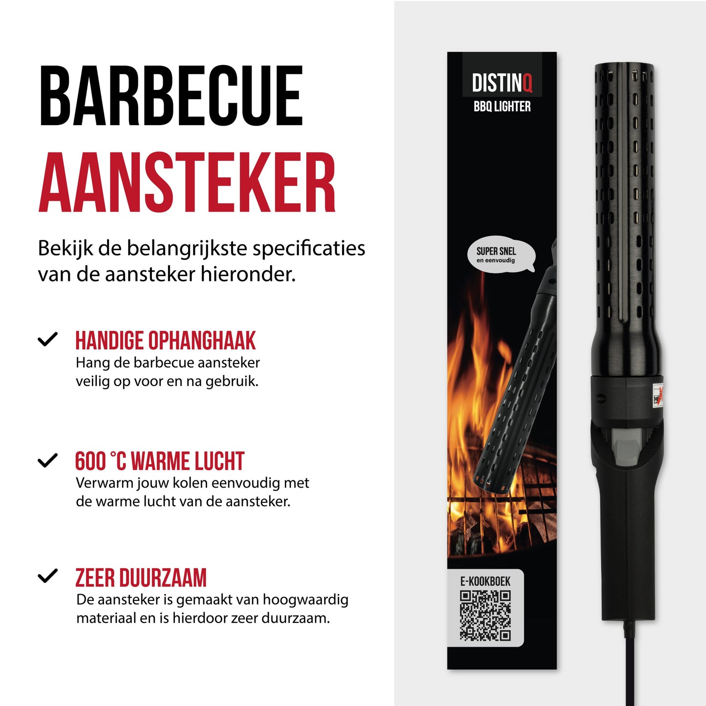 DistinQ Electric BBQ Lighter Black