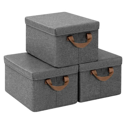 Opvouwbare Opbergdozen - Set van 3 Stuks - Grijs