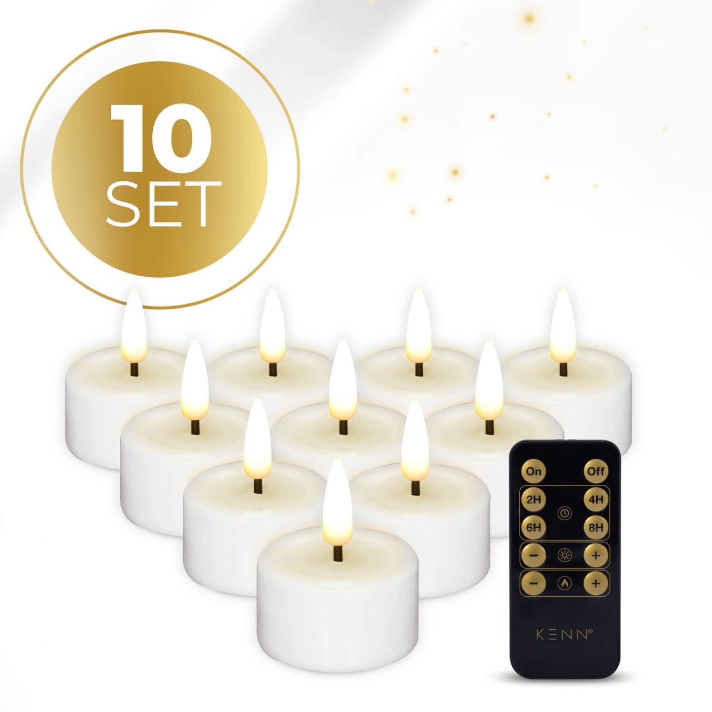 KENN® LED Waxinelichtjes – Set van 10 – Wit
