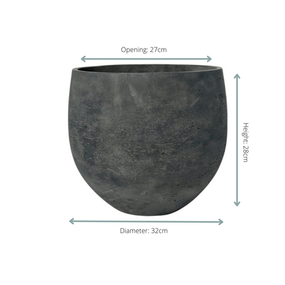 Pot Orb Black Washed - D32 x H28