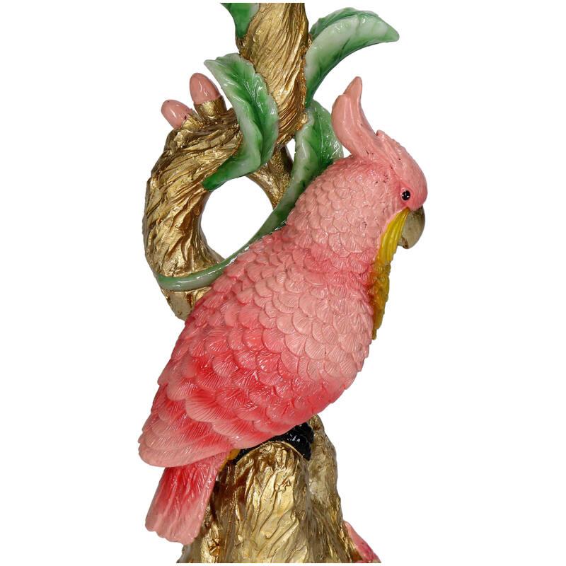 Kandelaar Vogel Pink 9x8x28cm