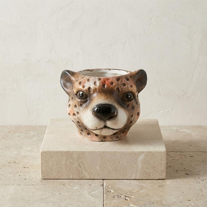 Planter Luipaard D12x9,5cm - Bruin - D12x9,5cm