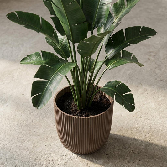 Capi Pot Nature Groove Made With Warm Taupe  - D25cm